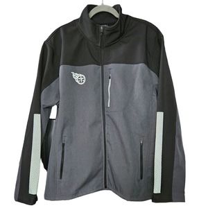 Mens Gray & Black NFL Tennessee Titans Zip Up Jacket. Size Large.